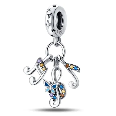 Charm Pendant Colourful Musical Notes