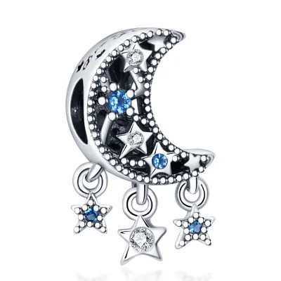 Crescent Moon Star Charm