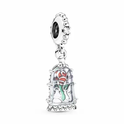 Beauty and the Beast Enchanted Rose Pendant Charm