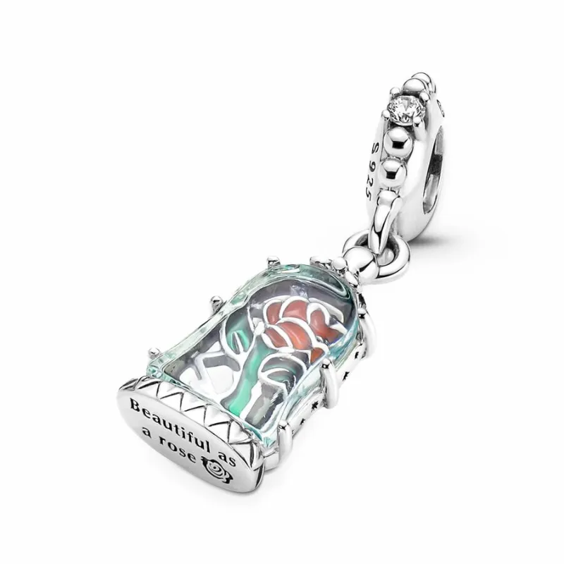 Beauty and the Beast Enchanted Rose Pendant Charm