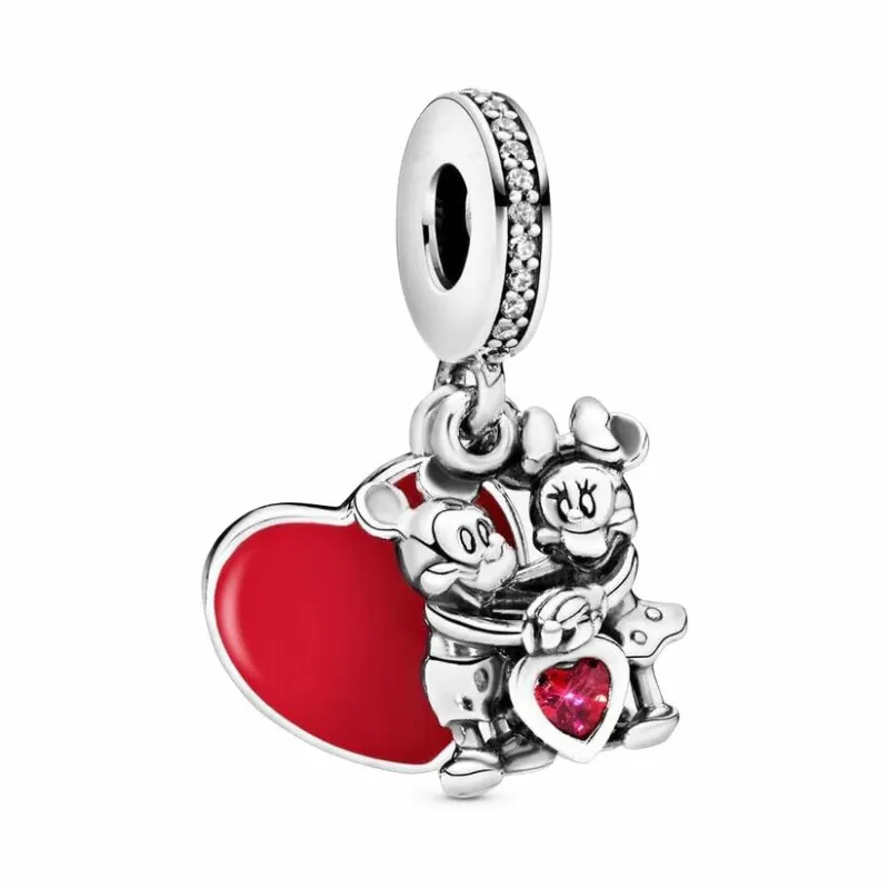 Mickey & Minnie Love Heart Charm