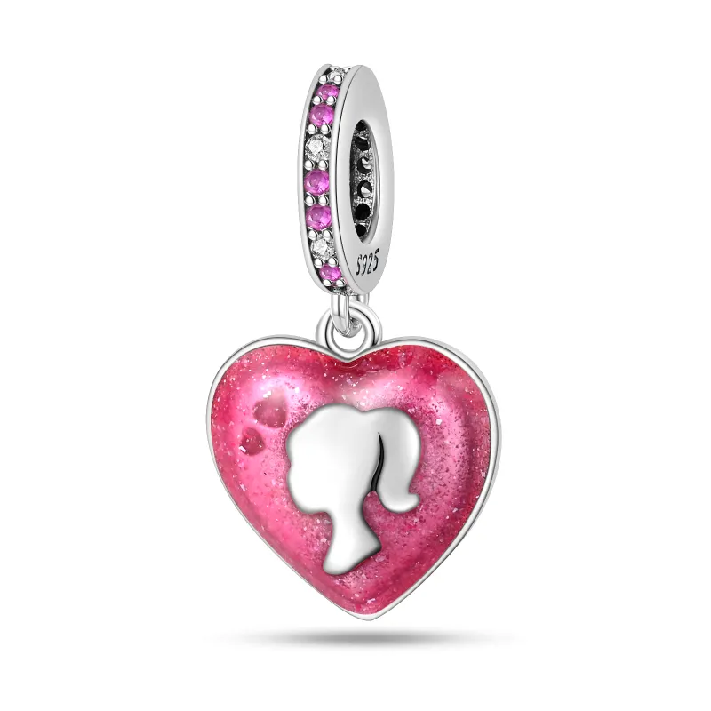 Barbie Pink Heart Charm, Barbie Inspired