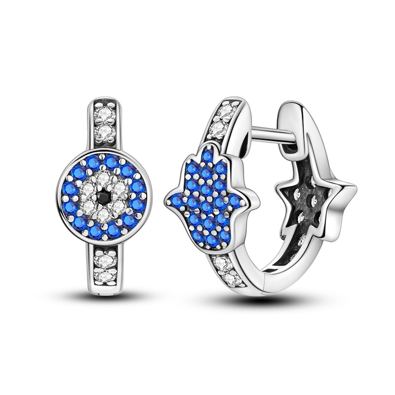 Fatima Hand/Turkish Eye/Moon Star Earrings