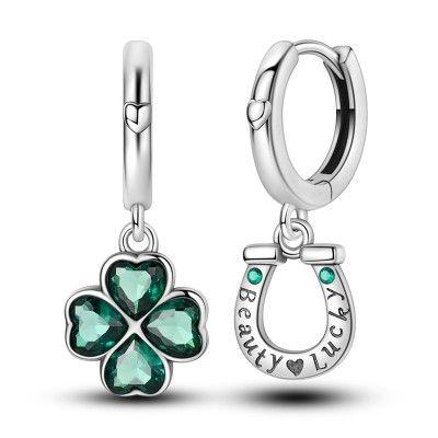 Lucky Clover and Horseshoe Earrings