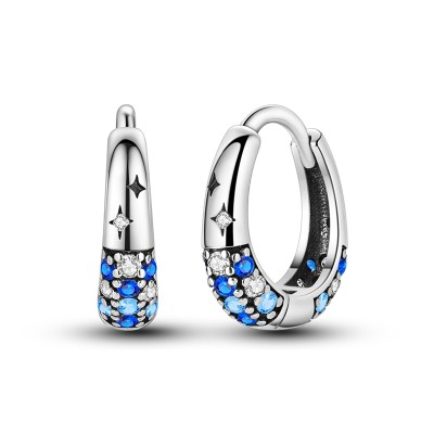 Stars and blue zirconia earrings