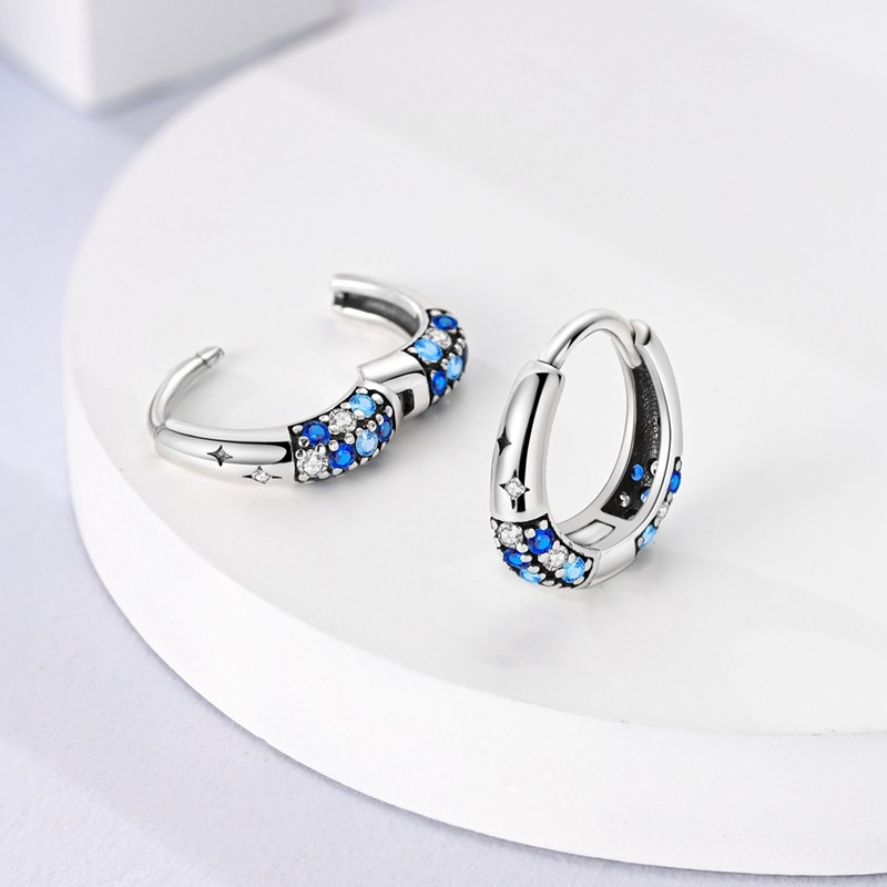 Stars and blue zirconia earrings