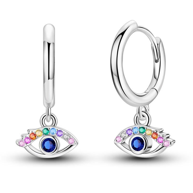 Turkish Eye with Coloured Zirconia Earrings