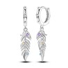 Earrings Feathers Zirconia