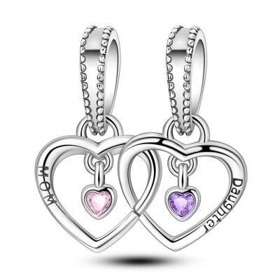 Mother and Daughter Love Pendant Charm