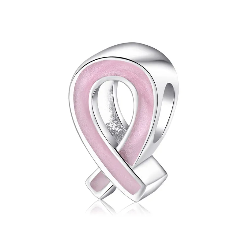 Charm in sterling silver Pink Ribbon